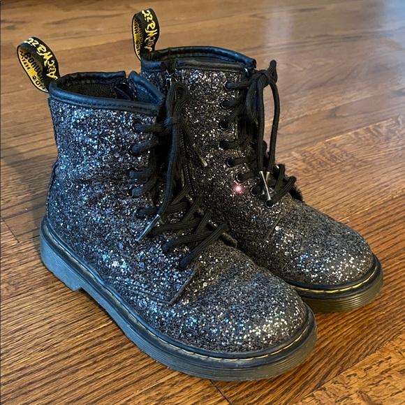 DR MARTENS BLACK GLITTER BOOTS SIZE US 13 - Picture 11 of 11
